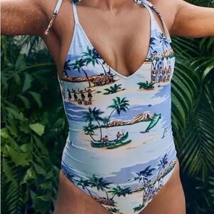 Aerie tropical Hawaii print one piece swim
